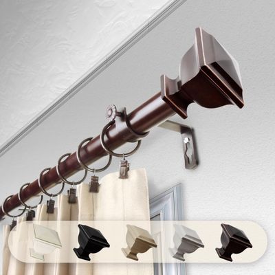 212 Main 1 in. Dia. Isha Curtain Rod Bronze - 48-84 in., H23189657