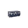 HomeStock Suburban Soiree Rectangular 30" Trunk with Wheels & Lock, Blue, 30" L X 15.75" W X 12.25" H, Secured with Push-Button Key Lock view 1