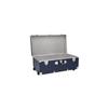 HomeStock Suburban Soiree Rectangular 30" Trunk with Wheels & Lock, Blue, 30" L X 15.75" W X 12.25" H, Secured with Push-Button Key Lock view 2