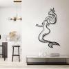 Mermaid Metal Wall Decor, Metal Mermaid Wall Art, Mermaid Large Wall Decor, Coastal Wall Art, Ocean Theme Nautical Decor, Beach Wall Art, Bathroom Metal Wall Art, Wall Decor Living Room (Silver, 59 x 36 in / 150 x 92 cm) view 3
