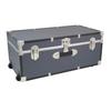 HomeStock Rustic Romance Heavy Duty 30" Under Bed College Storage Trunk with Lock, Latch Closure Type, 15.75" D x 30" W x 12.25" H, Ideal Camp Dorm Room Trunk Footlocker Slate Gray view 1