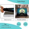 AngelSept Elastic Edge Fitted Square Tablecloth, Blue Halloween Pumpkin Bat Polyester Table Cloth, for Indoor Restaurant or Outdoor Patio Party Dining, Fit for 40" x 40"Square Table view 3