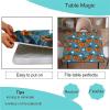 AngelSept Square Fitted Elastic Edge Table Cloths, Halloween Pumpkin Polyester Table Cover, for Outdoor Picnic Camping and Indoor Kitchen Dining Party, Fit for 40" x 40"Square Table view 3