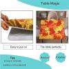 AngelSept Square Fitted Elastic Edge Table Cloths, Autumn Maple Leaves Fall Polyester Table Cover, for Indoor Restaurant or Outdoor Patio Party Dining, Fit for 24" x 24"Square Table view 3