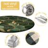 AngelSept Elastic Edge Fitted Round Tablecloth, Green Gilded Marble Polyester Table Cover, for Outdoor Patio and Indoor Kitchen Dining Party, Fit for 40" Table view 3