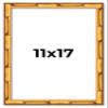 11x17 Frame Gold Bamboo Solid Wood Picture Frame | 0.75 Inch Moulding Width | Interior Frame Depth 0.625 Inches | Complete with UV Acrylic Plexiglass, Foam Board Backing & Hanging Hardware view 1