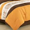 Chezmoi Collection Maple 7-Piece Orange Brown Geometric Embroidery Pleated Striped Comforter Bedding Set, King Size view 4