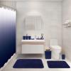 XLHOMO Bathroom Accessory SetBathroom Sets with Shower Curtain and Rugs, No Slip Bathroom Rugs Super Absorbent, Blue Ombre Water-Proof Shower Curtain with Hooks, Blue Bathroom Sets Complete for Home view 2