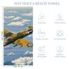 VFKLT World War 2 Aircraft Airplane Beach Towel Lightweight Microfiber Swim Pool Towel Soft Oversized Bath Towel Travel Blanket for Beach Yoga Gym Camping Women Men 31.5"x63" view 2