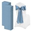 FXKS 100 PCS Satin Chair Sashes Bows for Wedding Reception, Dusty Blue Universal Decoration Chair Cover Back Tie Supplies, Washable Reusable Chairs Ribbons for Wedding Events Banquets (7 x 108 inch) view 1