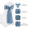 FXKS 100 PCS Satin Chair Sashes Bows for Wedding Reception, Dusty Blue Universal Decoration Chair Cover Back Tie Supplies, Washable Reusable Chairs Ribbons for Wedding Events Banquets (7 x 108 inch) view 4