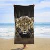 VFKLT Leopard Beach Towel Lightweight Microfiber Swim Pool Towel Soft Oversized Bath Towel Travel Blanket for Beach Yoga Gym Camping Women Men 31.5""x63"", 160x80cm view 3