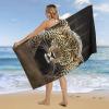 VFKLT Leopard Beach Towel Lightweight Microfiber Swim Pool Towel Soft Oversized Bath Towel Travel Blanket for Beach Yoga Gym Camping Women Men 31.5""x63"", 160x80cm view 4