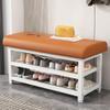 Entryway Bench with Storage and Shoe Bench - Perfect Storage Bench for Entryway, End of Bed Bench, or Bed Bench - Functional Entryway Shoe Storage and Shoe Storage Bench(Orange white,120x30x49cm) view 1