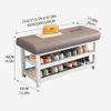 Entryway Bench with Storage and Shoe Bench - Perfect Storage Bench for Entryway, End of Bed Bench, or Bed Bench - Functional Entryway Shoe Storage and Shoe Storage Bench(Orange white,120x30x49cm) view 2
