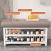 Entryway Bench with Storage and Shoe Bench - Perfect Storage Bench for Entryway, End of Bed Bench, or Bed Bench - Functional Entryway Shoe Storage and Shoe Storage Bench(Orange white,120x30x49cm) view 3