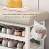 Entryway Bench with Storage and Shoe Bench - Perfect Storage Bench for Entryway, End of Bed Bench, or Bed Bench - Functional Entryway Shoe Storage and Shoe Storage Bench(Orange white,120x30x49cm) view 4