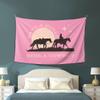 Maikeway Western Horse Tapestry Save A Horse Ride A Cowboy Tapestry Pink Flag 60x40 Wall Hanging Tapestry For Bedroom Living Room Dorm Banner Sign view 4