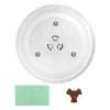 LUBIYACK 16.5" Glass Microwave Plate Replacement for WB48X29704 Microwave Turntable Tray Oven Rotating Dish Tray with Y shaped design for Better Reheating and Even Heat Distribution view 1