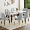 MUUOKY 6 Person Dining Table Set, Sintered Stone Dining Table Set for 6, Kitchen Table Chairs Set of 6, Easy to Assemble view 1