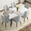 MUUOKY 6 Person Dining Table Set, Sintered Stone Dining Table Set for 6, Kitchen Table Chairs Set of 6, Easy to Assemble view 2