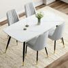 MUUOKY White Dining Table Set for 4, 62'' Dining Table Set for 4, Sintered Stone Dining Room Sets for 4, Easy to Assemble view 2