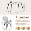 MUUOKY White Dining Table Set for 4, 62'' Dining Table Set for 4, Sintered Stone Dining Room Sets for 4, Easy to Assemble view 3