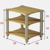OUKEJNM Movable 1/2/3/4-Tier Media Storage Cabinet, Audio-Video Media Stand, Wooden Corner Shelves Component Cabinet, Multi-Function Stereo Rack Audio Tower(Black,3 Tier-60x50x60cm) view 2