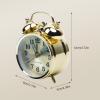 Cloudpower Wind Up Alarm Clock Metal Wind Up Twin Bell Alarm Clock Mechanical Double Bell Manual Desktop Clock with Horseshoe Vintage Decorative Silent Non Ticking for Bedroom Living Room Office Gold view 2