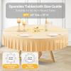 2 Pack Champagne Spandex Round Tablecloths for 60 inch Tables, Stretchy Fitted 5FT Round Table Cloths with Skirt for Wedding Party Dining Banquet view 4