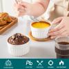 vancasso 6 oz Ramekins with Lid, Porcelain Creme Brulee Souffle Dishes, White Pudding Custard Cups Ramiken for Baking, Dishwasher and Oven Safe, Set of 6 view 3