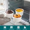 vancasso 6 oz Ramekins with Lid, Porcelain Creme Brulee Souffle Dishes, White Pudding Custard Cups Ramiken for Baking, Dishwasher and Oven Safe, Set of 6 view 4