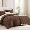 Andency Brown Twin/Twin XL Comforter Set, Twin Bed Comforter for College Dorm Girls Boys Kids Boho Soft Warm Cute Comforter, 2 Pieces Aesthetic Chevron Bohemian Bedding Set view 3