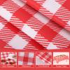 12 Pack Red Gingham Tablecloths, 54 X 108Inch Plastic Red and White Checkered Tablecloth Disposable Picnic Table Cloths Waterproof Outdoors Tablecloth for Camping Picnic Barbecue Birthday Party view 3