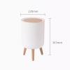 DINBOZ26X Garbage Can Trash Can with Lid Kitchen Bathroom Bedroom Living Room Trash Can Push Open Lid with High Legs,7L Wastepaper Basket, Dingzhebo2022 view 2