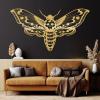 Death Head Moth Metal Wall Art, Death Head Moth Wall Decor, Gothic Wall Decor, Skull Moth Wall Art, Halloween Decor, Housewarming Gift, Living Room Bedroom Wall Decor (Gold, 13"x24"|32x60cm) view 1