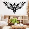 Death Head Moth Metal Wall Art, Death Head Moth Wall Decor, Gothic Wall Decor, Skull Moth Wall Art, Halloween Decor, Housewarming Gift, Living Room Bedroom Wall Decor (Gold, 13"x24"|32x60cm) view 2