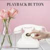 FiayaCom Audio Guest Book Wedding Phone with One-Touch Playback & Adjustable Volume for Wedding, Anniversary, Birthday Parties, Tattle Phone for Classroom(Art Deco, White) view 2