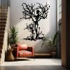 Skeleton Tree Metal Wall Art, Skull Tree Metal Wall Decor, Tree of Life Wall Art, Gothic Wall Decor, Metal Tree Branch Wall Decor, Abstract Tree Wall Art, Living Room Wall Art (Black, 18"x24"|46x60cm) view 3