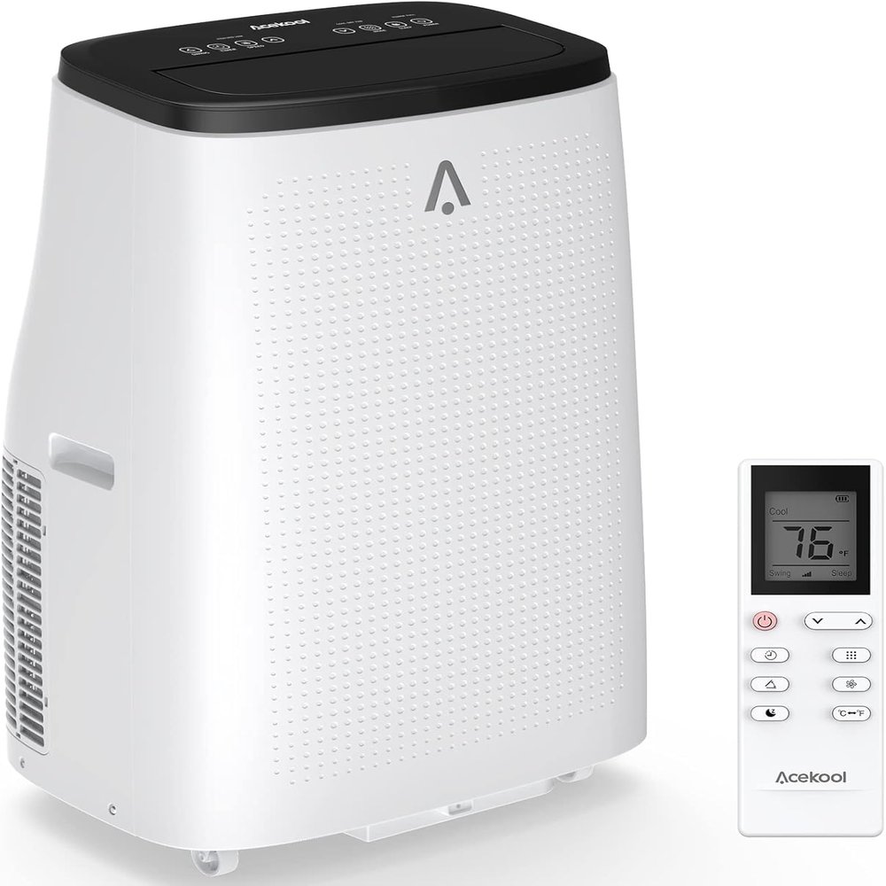 Acekool 14000Btu Portable Air Conditioner with Remote Control & Digital Display, 3-in-1 Portable AC Unit Cool Up to 750 Sq.Ft, Energy Efficient, Window Installation Kit, Sleep Mode