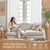 LAMIT White 100% Blackout Linen Curtains 84 Inches Long, Linen Textured Living Room Farmhouse Curtains Full Room Darkening Back Tab and Rod Pocket Panels with White Liner, 2 Panels, 60 x 84 Inch view 2
