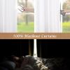 LAMIT White 100% Blackout Linen Curtains 84 Inches Long, Linen Textured Living Room Farmhouse Curtains Full Room Darkening Back Tab and Rod Pocket Panels with White Liner, 2 Panels, 60 x 84 Inch view 3