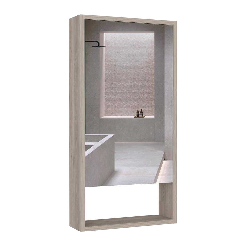 leoglint Medicine Cabinet Irvine, One External Shelf, Light Gray Finish