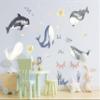 Ocean Whales Wall Sticker For Kids Room Decor - The Under Sea Life Baby Boy Nursery Decal view 1