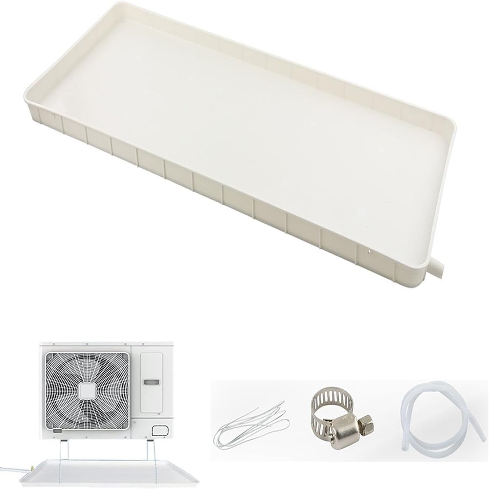 YONGYILI Plastic Drain Pan Air Conditioner Drip Tray Spill Tray Water Tray for Portable Window Air Conditioner Outdoor Unit(with 157in Water Pipe,36x18in)