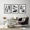 SIGNLEADER Framed Wall Art Collage Print Set, Black & Gray Geometric Paint Stroke Lines Shapes Abstract Illustrations Decorative Nordic for Living Room, Bedroom, Office -12" x 16" x 3 Black view 2