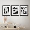 SIGNLEADER Framed Wall Art Collage Print Set, Black & Gray Geometric Paint Stroke Lines Shapes Abstract Illustrations Decorative Nordic for Living Room, Bedroom, Office -12" x 16" x 3 Black view 3