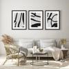 SIGNLEADER Framed Wall Art Collage Print Set, Black & Gray Geometric Paint Stroke Lines Shapes Abstract Illustrations Decorative Nordic for Living Room, Bedroom, Office -12" x 16" x 3 Black view 4