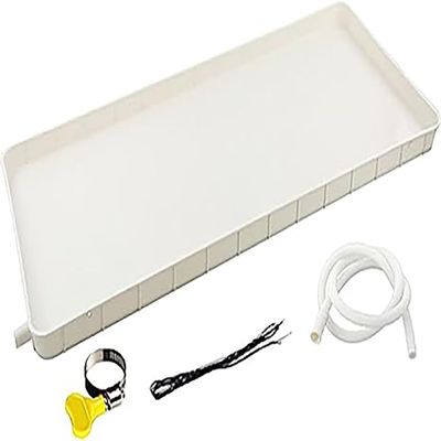 YONGYILI Air Conditioner Drip Tray Condensate Drain Pan, General Plastic Ac Drip Cushion Water Collecting Drainage Pan with Drain Fitting Kit(3-5p,Drainage pipe 4m)