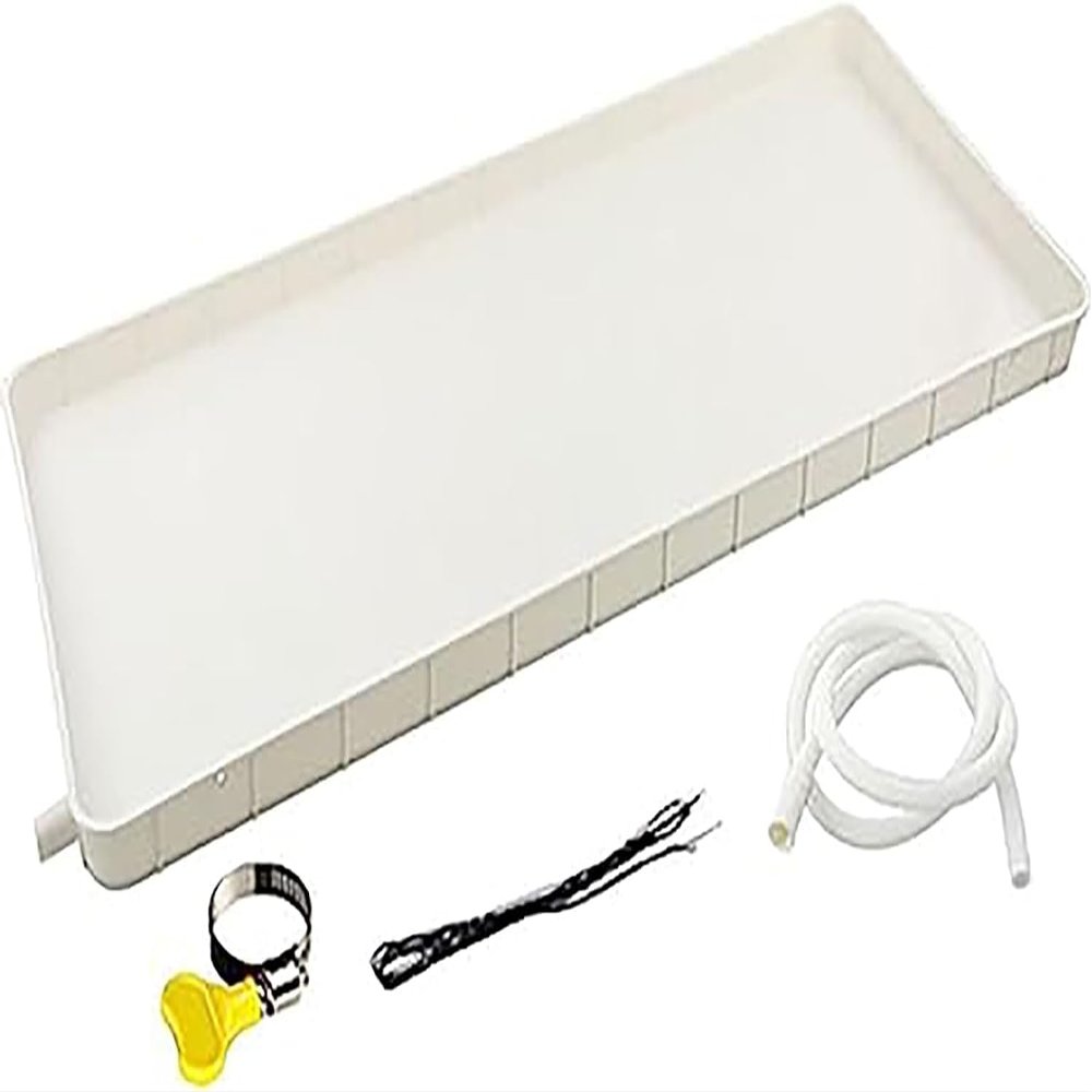 YONGYILI Air Conditioner Drip Tray Condensate Drain Pan, General Plastic Ac Drip Cushion Water Collecting Drainage Pan with Drain Fitting Kit(3-5p,Drainage pipe 4m)